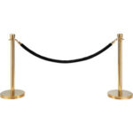 Global Industrial™ Black Velour Rope 59"" With Ends For Portable Gold Post