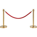 Global Industrial™ Red Velour Rope 59"" With Ends For Portable Gold Post