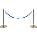 Global Industrial™ Blue Vinyl Braided Rope 59"" With Ends For Portable Gold Post