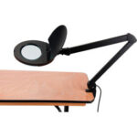 Global Industrial™ 5 Diopter LED Magnifying Lamp With Covered Metal Arm Black
