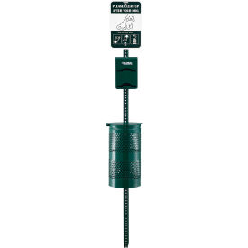 Global Industrial™ Steel Pet Waste Station With Tie-Handle Waste Bags Green