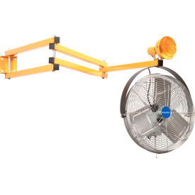 Global Industrial™ Triple Arm Dock Light w/ 18"" 3-Speed Fan 90"" Reach Par38 Bulb Compatible