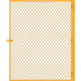 Global Industrial Machinery Wire Fence Partition Hinged Door Yellow