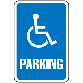 Global Industrial™ Aluminum Sign - Parking Sign - Handicap Symbol .063"" Thick 649151
