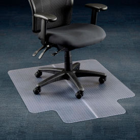 Interion® Office Chair Mat for Carpet - 36""W x 48""L with 20"" x 10"" Lip - Straight Edge