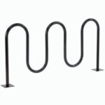 Global Industrial™ Wave Bike Rack 7-Bike Capacity Flange Mount Black