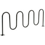 Global Industrial™ Wave Bike Rack 9-Bike Capacity Flange Mount Black