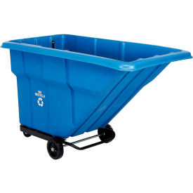 Global Industrial™ Standard Duty Plastic Recycling Tilt Truck 1 Cu. Yd. Cap 1000 Lbs Cap Blue