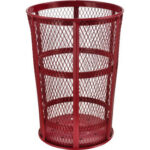 Global Industrial™ Outdoor Steel Mesh Corrosion Resistant Trash Can 48 Gallon Red