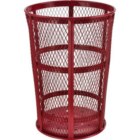 Global Industrial™ Outdoor Steel Mesh Corrosion Resistant Trash Can 48 Gallon Red