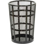 Global Industrial™ Outdoor Steel Mesh Corrosion Resistant Trash Can 48 Gallon Black