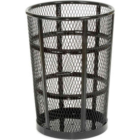 Global Industrial Outdoor Steel Mesh Corrosion Resistant Trash Can 48 Gallon Black