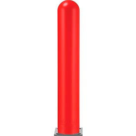 Global Industrial™ Smooth Bollard Post Sleeve 8"" HDPE Dome Top Red