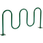 Global Industrial™ Wave Bike Rack 7-Bike Capacity Flange Mount Green