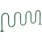 Global Industrial™ Wave Bike Rack 9-Bike Capacity Flange Mount Green