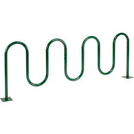 Global Industrial™ Wave Bike Rack 9-Bike Capacity Flange Mount Green