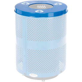 Global Industrial Flat Lid - 36 Gallon Blue w/ Recycle Logos