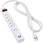 Global Industrial™ Surge Protected Power Strip W/USB Ports 5+1 Outlets 15A900 Joules6' Cord