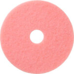 Global Industrial™ 20"" Burnishing Pad Pink 5 Per Case
