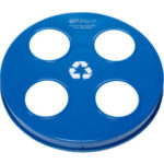 Global Industrial™ Steel Multi-Stream Lid For 36 Gallon Trash Can Blue w/ Recycle Logos