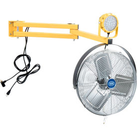 Global Industrial™ LED Dock Light w/ 60"" Arm 20W 1800 Lumens 5000K 18"" 3-Speed Fan