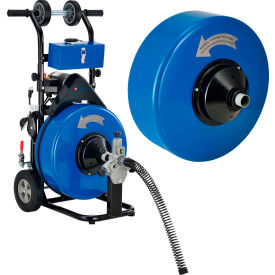 Global Industrial™ Drain Cleaner For 4-9"" Pipe W/ 5/8"" & 3/4"" x 100' Cables & Drums