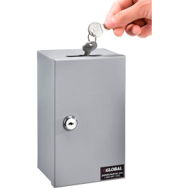 Global Industrial™ Drop-In Key Control Box 4-3/8""W x 3-1/4""D x 7-1/4""H Keyed Alike Gray