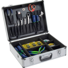 Global Industrial™ Aluminum Tool Case 18"" x 14"" x 6"" with Tool Panel Foam and Dividers