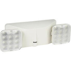 Global Industrial™ 2 Head Square LED Emergency Unit w/ Adjustable Optics Ni-Cad Battery Backup