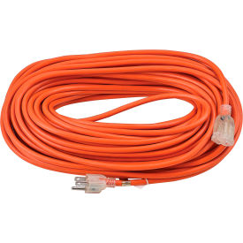 Global Industrial™ 100 Ft. Outdoor Extension Cord w/ Lighted Plug 16/3 Ga 10A Orange