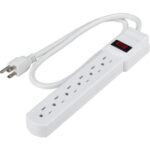 Global Industrial™ Power Strip 6 Outlets 15A 12""L 2-1/2' Cord