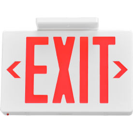 Global Industrial™ LED Exit Sign Red Letters Universal Mount White 1 or 2 Sides