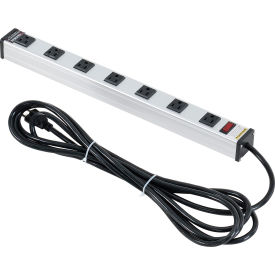 Global Industrial™ Power Strip 7 Outlets 15A 19""L 15' Cord