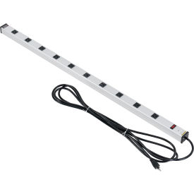 Global Industrial™ Power Strip 10 Outlets 15A 48""L 15' Cord