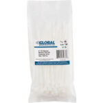 Global Industrial™ 6"" Cable Ties Natural w/UV 40 lb 100 pack