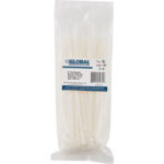 Global Industrial™ 8"" Cable Zip Ties Natural with UV 75 Lb. 100 Pack