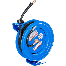 Global Industrial™ Spring Retractable Steel Hose Reel w/ 3/8"" x 50'L Hose 300 PSI