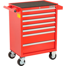 Global Industrial™ 26-3/8"" x 18-1/8"" x 37-13/16"" 7 Drawer Red Roller Cabinet