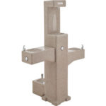 Global Industrial™ Outdoor Bottle Filler & Fountain w/ Pet Station & Filter Rotocast Granite