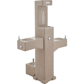 Global Industrial™ Outdoor Bottle Filler & Fountain w/ Pet Station & Filter Rotocast Granite