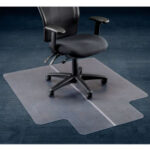 Interion® Office Chair Mat for Carpet - 46""W x 60""L with 25"" x 12"" Lip - Straight Edge