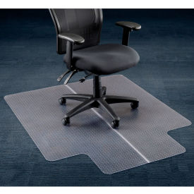 Interion® Office Chair Mat for Carpet - 46""W x 60""L with 25"" x 12"" Lip - Straight Edge