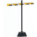Global Industrial™ Mop & Broom Holder Gray/Black/Yellow 27-1/2"" 5 Prongs