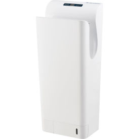Global Industrial High Velocity Vertical Automatic Hand Dryer W/ HEPA Filter White 110-120V