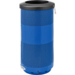 Global Industrial™ Perforated Steel Round Trash Can 20 Gallon Blue