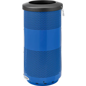 Global Industrial™ Perforated Steel Round Trash Can 20 Gallon Blue