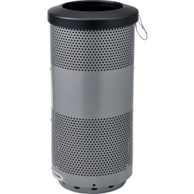 Global Industrial™ Perforated Steel Round Trash Can 20 Gallon Gray
