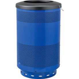 Global Industrial™ Perforated Steel Round Trash Can 55 Gallon Blue