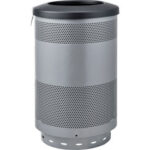 Global Industrial™ Perforated Steel Round Trash Can 55 Gallon Gray