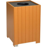 Global Industrial™ Recycled Plastic Square Trash Can With Liner 32 Gallon Cedar